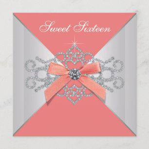 Invitation Diamants de corail et fête d'anniversaire de Coral