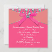 Invitation Diamants de corail rose Corail Sweet 16 Anniversai (Dos)