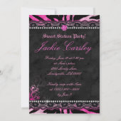 Invitation Diamants de dentelle Sweet 16 Anniversaire de nais (Dos)