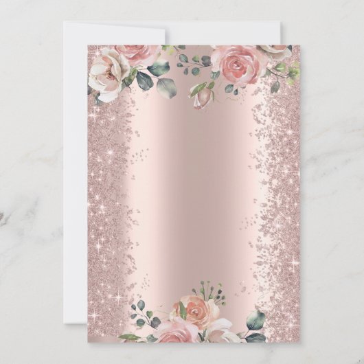 Invitation Diamants de Fleurs de Flush Rose Or (Dos)