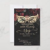 Invitation Diamants de mosquée Roses rouges Gothique Sweet 16 (Devant)