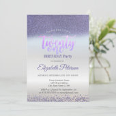 Invitation Diamants de Parties scintillant violet Argent 21e  (Debout devant)