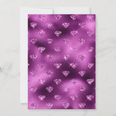Invitation Diamants de Parties scintillant violet et noir 21e (Dos)
