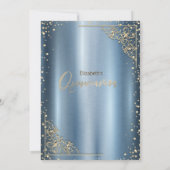 Invitation Diamants de robe or bleu RSVP (Dos)