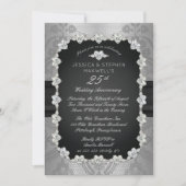 Invitation Diamants | Dentelle 25e anniversaire de mariage d' (Devant)