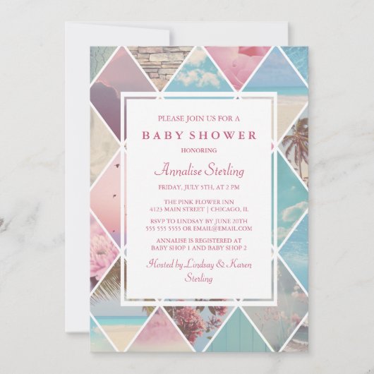 Invitation Diamants d'été | Baby shower (Devant)