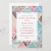 Invitation Diamants d'été | Baby shower (Devant / Derrière)