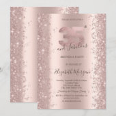Invitation Diamants d'étincelle d'or rose 35e anniversaire (Devant / Derrière)