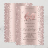 Invitation Diamants d'étincelle d'or rose 60e anniversaire (Devant / Derrière)