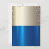 Invitation Diamants d'or Cadre, Aquarelle Casquette d'or bleu (Dos)