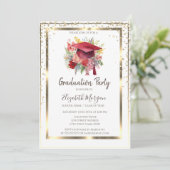 Invitation Diamants d'or, Cadre, Casquette de graduation flor (Debout devant)