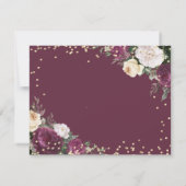 Invitation Diamants d'or Dîner de répétition florale Bourgogn (Dos)