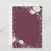 Invitation Diamants d'or Fête des mariées florale Bourgogne (Dos)