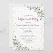 Invitation Diamants d'or Fiançailles de fleurs Bourgogne (Devant)