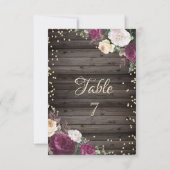 Invitation Diamants d'or Fleurs Bourgogne Bois (Dos)