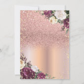 Invitation Diamants d'or Fleurs Bourgogne Graduation (Dos)