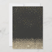 Invitation Diamants d'or moderne Confetti Black Sweet 16 (Dos)