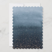 Invitation Diamants d'or moderne Confetti Marine bleu Sweet 1 (Dos)