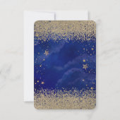Invitation Diamants d'or moderne Stars Blue Sweet 16 RSVP (Dos)