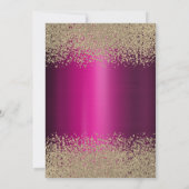 Invitation Diamants d'or moderne violet métal Quinceañera (Dos)