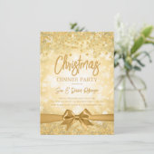 Invitation Diamants d'or Parties scintillant Ruban Noël (Debout devant)