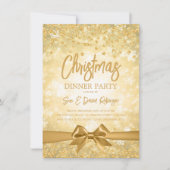 Invitation Diamants d'or Parties scintillant Ruban Noël (Devant)