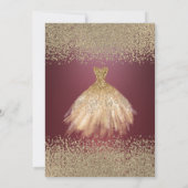 Invitation Diamants d'or robe Fête des mariées bordeaux foncé (Dos)