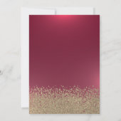 Invitation Diamants d'or, Tour Eiffel Quinceanera Rouge (Dos)