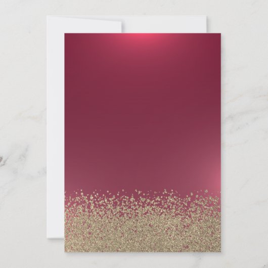 Invitation Diamants d'or, Tour Eiffel Quinceanera Rouge (Dos)