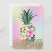 Invitation Diamants dorés, Ananas Holographique Sweet 16 (Dos)