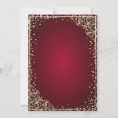 Invitation Diamants dorés Floral Rouge Quinceañera (Dos)