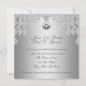 Invitation Diamants élégants et Mariage d'argent (Dos)