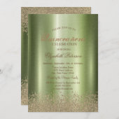 Invitation Diamants Élégants Modernes Quinceañera en métal ve (Devant / Derrière)