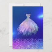 Invitation Diamants élégants, Robe Bleu Doux 16 (Dos)