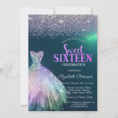 Invitation Diamants élégants, Robe Vert Doux 16 (Devant)