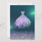 Invitation Diamants élégants, Robe Vert Doux 16 (Dos)