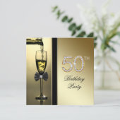 Invitation Diamants et Champagne d'or 50e anniversaire (Debout devant)