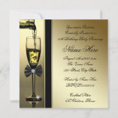 Invitation Diamants et Champagne d'or 50e anniversaire (Dos)