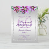 Invitation Diamants et Fleurs Classy 60e Anniversaire de Mari (Debout devant)