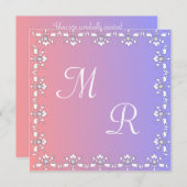 Invitation Diamants et Mariage d'élégance blanche (Devant / Derrière)