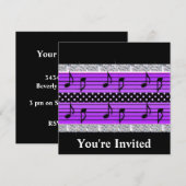 Invitation Diamants et notes musicales pour points Polka viol (Devant / Derrière)