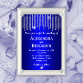 Invitation Diamants et perles Mariage bleu