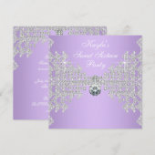 Invitation Diamants Fête d'anniversaire Lavande Pourpre Douce (Devant / Derrière)