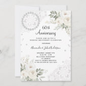 Invitation Diamants fleurons blancs 60e anniversaire de maria (Devant)