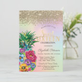 Invitation Diamants, Fleurs d'ananas Jus holographique 16 (Debout devant)