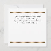 Invitation Diamants Glam, Monogramme en Or, Nom, Message  (Dos)