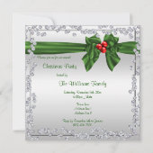 Invitation Diamants glamour et soie Sash Bow Noël (Dos)