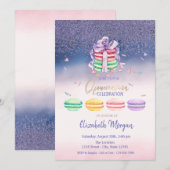 Invitation Diamants, Les Macarons Français Ombre Quinceañera (Devant / Derrière)