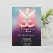 Invitation Diamants, Masque, Lumières, Masquerad Quinceañera (Debout devant)
