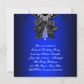 Invitation Diamants noirs et Royal Blue Anniversaire (Dos)